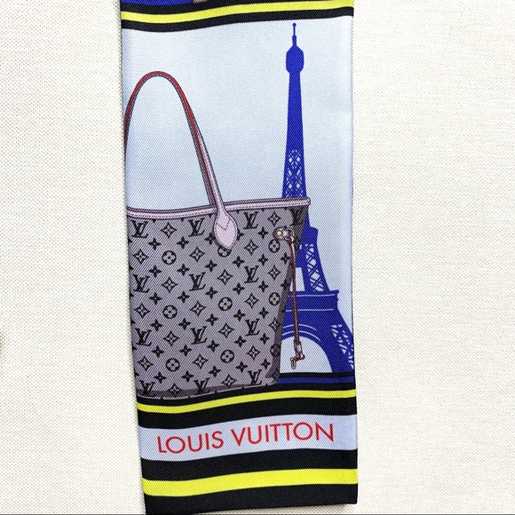 Louis Vuitton skyline blue scarf bandeau - Picture 4 of 14